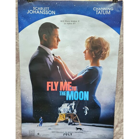 Fly Me To The Moon Movie Poster 27x40" Scarlett Johansson Channing Tatum - Picture 2 of 8